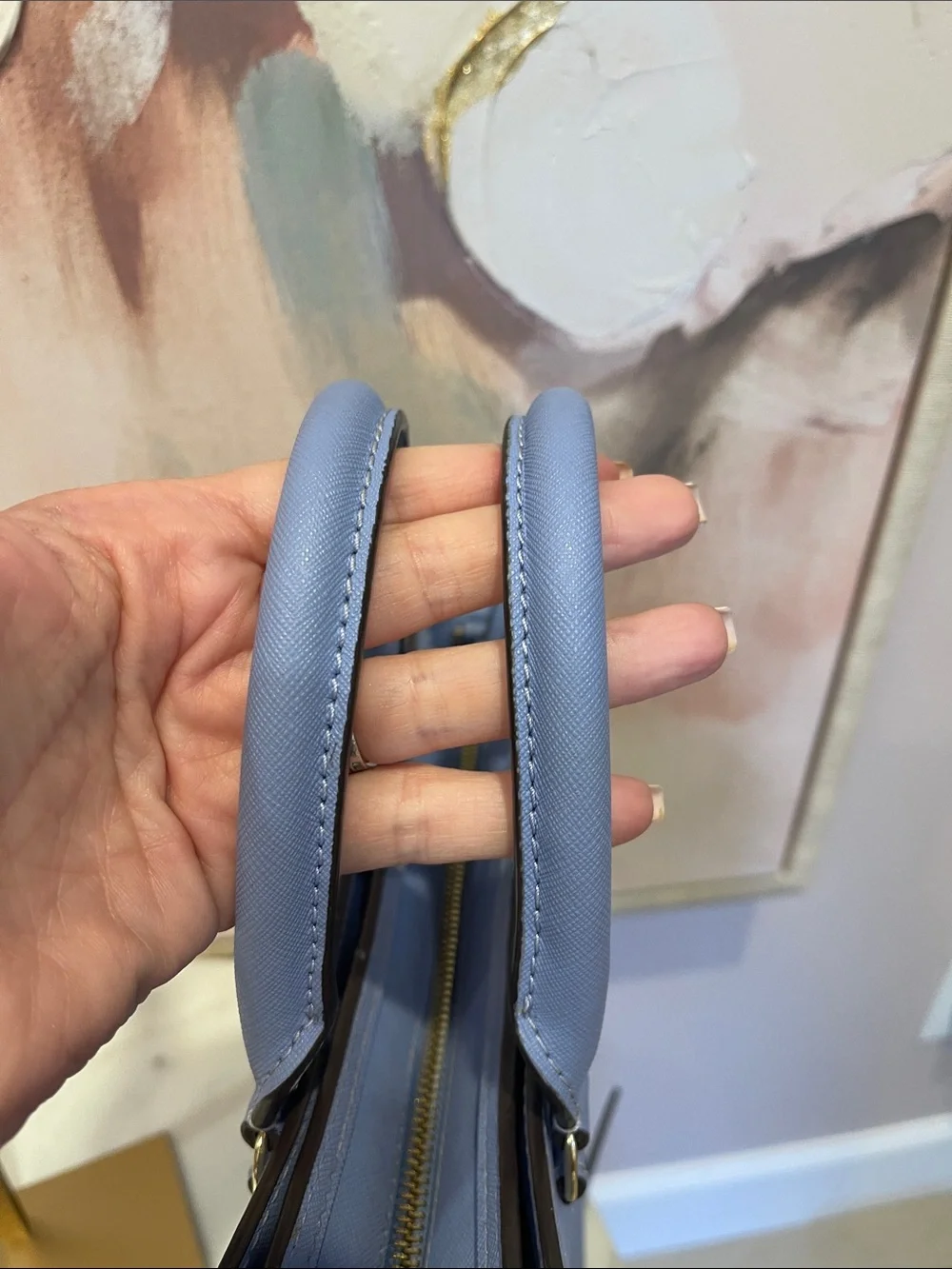 Tory Burch Periwinkle Saffiano Leather Satchel